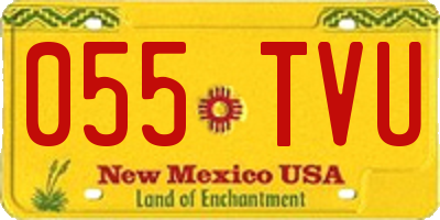 NM license plate 055TVU