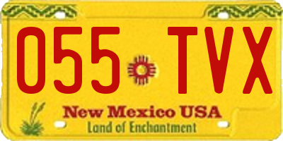 NM license plate 055TVX