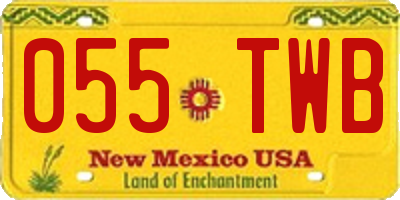 NM license plate 055TWB
