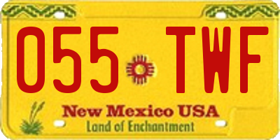 NM license plate 055TWF