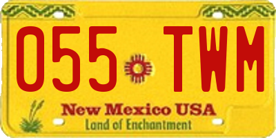 NM license plate 055TWM