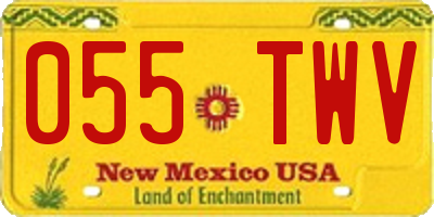 NM license plate 055TWV