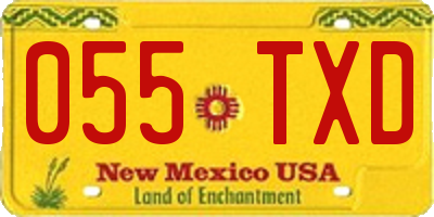 NM license plate 055TXD