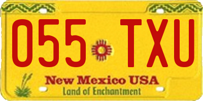 NM license plate 055TXU