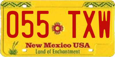 NM license plate 055TXW