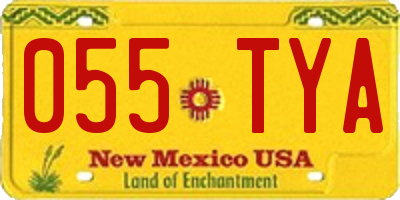 NM license plate 055TYA
