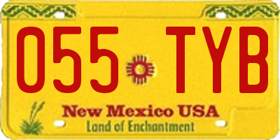 NM license plate 055TYB
