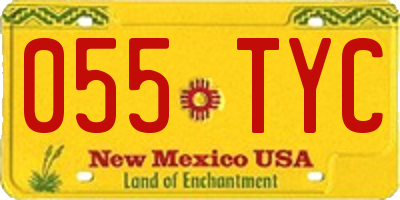 NM license plate 055TYC
