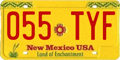 NM license plate 055TYF
