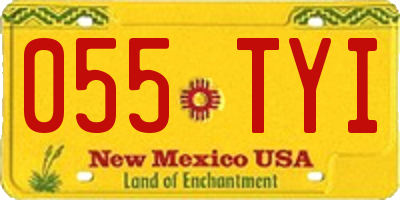 NM license plate 055TYI