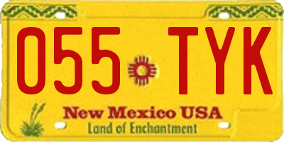 NM license plate 055TYK