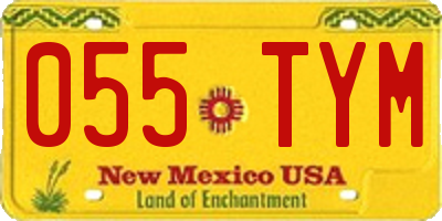 NM license plate 055TYM