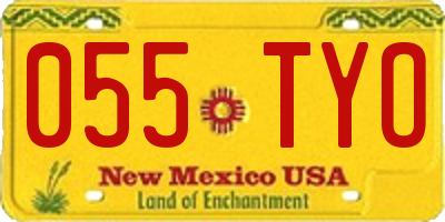 NM license plate 055TYO
