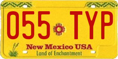NM license plate 055TYP