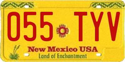 NM license plate 055TYV
