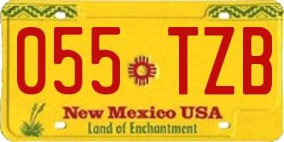 NM license plate 055TZB