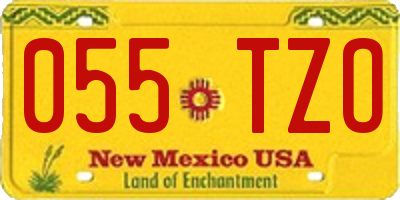 NM license plate 055TZO