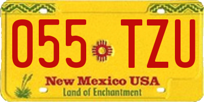 NM license plate 055TZU