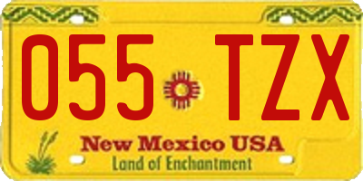 NM license plate 055TZX