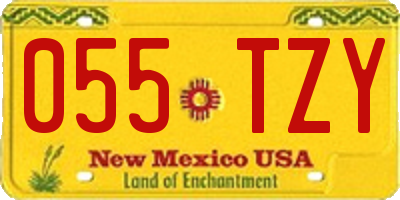 NM license plate 055TZY