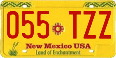 NM license plate 055TZZ