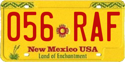 NM license plate 056RAF