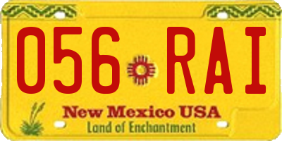 NM license plate 056RAI