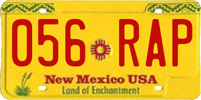 NM license plate 056RAP