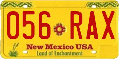 NM license plate 056RAX