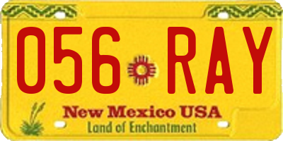 NM license plate 056RAY