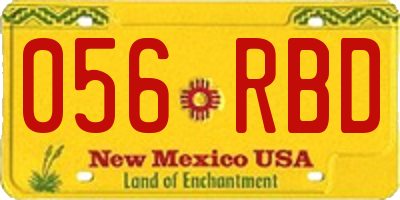 NM license plate 056RBD