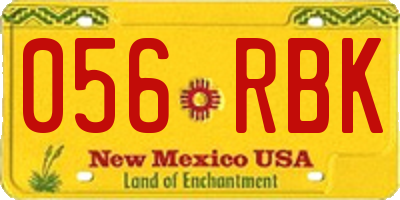 NM license plate 056RBK