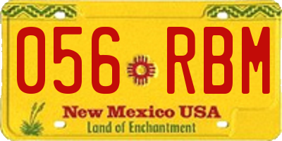 NM license plate 056RBM