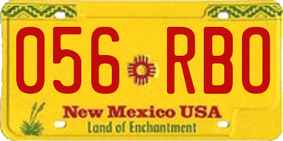 NM license plate 056RBO