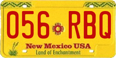 NM license plate 056RBQ