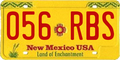 NM license plate 056RBS