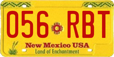 NM license plate 056RBT