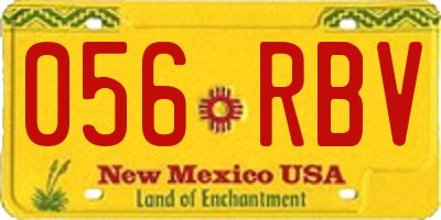 NM license plate 056RBV
