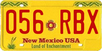 NM license plate 056RBX