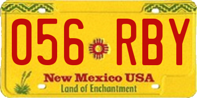 NM license plate 056RBY