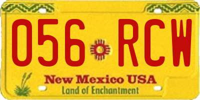 NM license plate 056RCW