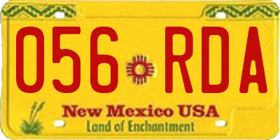 NM license plate 056RDA