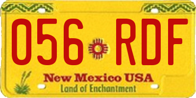 NM license plate 056RDF
