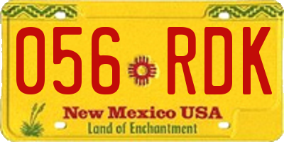 NM license plate 056RDK