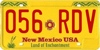 NM license plate 056RDV