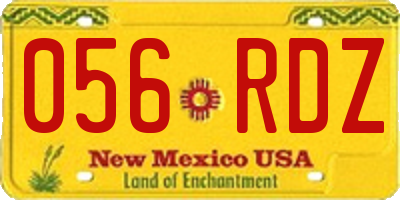 NM license plate 056RDZ