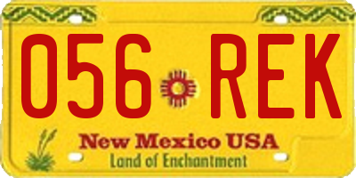 NM license plate 056REK
