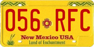 NM license plate 056RFC