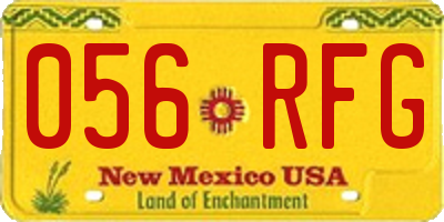 NM license plate 056RFG
