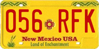 NM license plate 056RFK